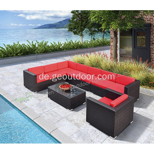 Wetterfeste Outdoor-Sofa-Set-Rattan-Möbel (S0009)